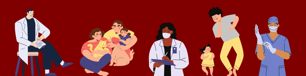 graphic images of healthcare providers and families