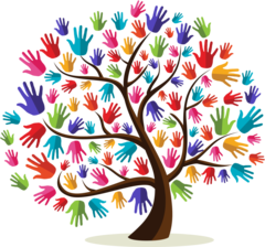 clipart tree with hands as leaves
